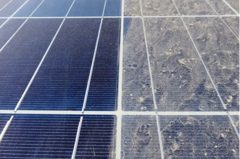 Solcellepanel før og efter professionel solcellerens fra Ren Husservice.